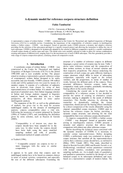 A dynamic model for reference corpora structure definition