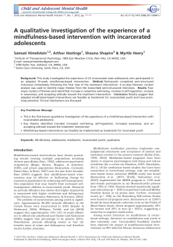 A Qualitative Investigation of the Experience of a Mindfulness