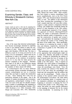 Examining Gender, Class, and Ethnicity in Nineteenth