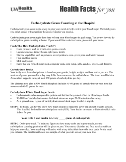 Diabetes: Using Carbohydrate Grams for