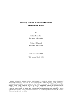 Financing Patterns: Measurement Concepts and Empirical Results