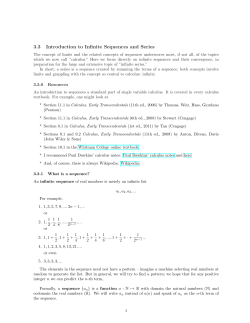 3.3 Introduction to Infinite Sequences and Series