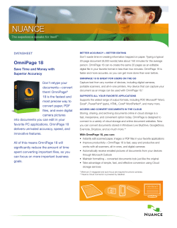 OmniPage datasheet