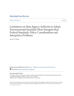 Limitations on State Agency Authority to Adopt Environmental