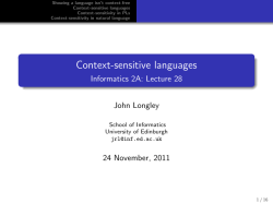 Context-sensitive languages - Informatics 2A