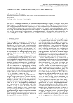 Pressuremeter tests within an active rock glacier in