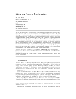 Slicing as a Program Transformation