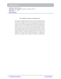 The Cambridge Companion to Edgar Allan Poe