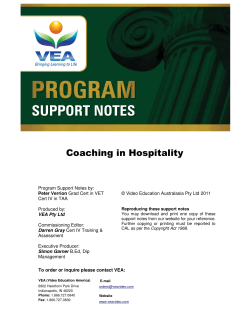 Coaching in Hospitality