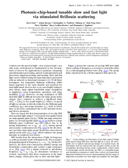 Photonic-chip-based tunable slow and fast light via stimulated