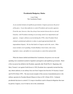 Presidential Budgetary Duties