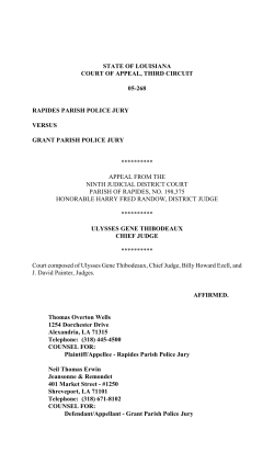 STATE OF LOUISIANA COURT OF APPEAL, THIRD CIRCUIT 05