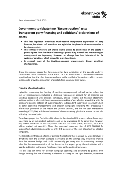 Government to debate two &ldquo;Reconstruction&rdquo; acts