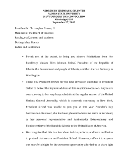 President M. Christopher Brown, II Members of the Board of Trustees