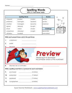 Spelling Words - Super Teacher Worksheets