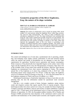 Geometric properties of the River Euphrates, Iraq