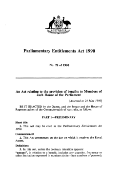 Parliamentary Entitlements Act 1990