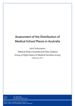 Assessment of the Distribution of Medical School Places in Australia