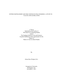 HYPER-PARTISANSHIP AND THE UNITED STATES CONGRESS