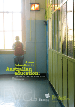 A new federalism in Australian education
