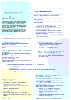 Council of Europe Model Campaign "Avoid Risk For Your Health"