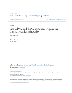 Iraq and the Crisis of Presidential Legality