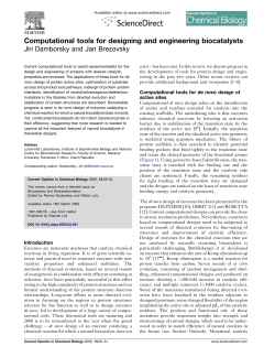 Computational tools for designing and engineering biocatalysts