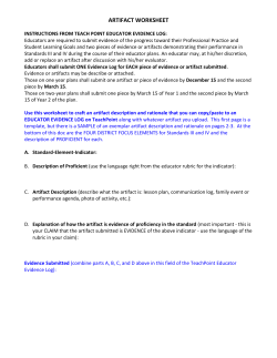 artifact worksheet - Lowell Public Schools