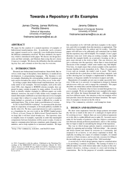 Towards a Repository of Bx Examples