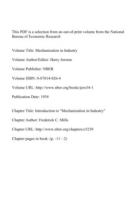 Introduction to" Mechanization in Industry"