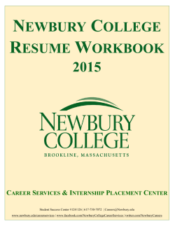 newbury college resume workbook 2015 career services