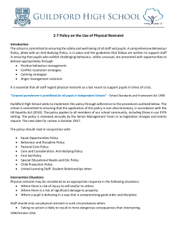 Policy on the Use of Physical Restraint