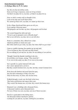 Poetry Recitation Competition (1) Refugee Blues by W. H. Auden