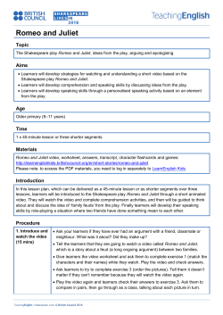 Romeo and Juliet - TeachingEnglish