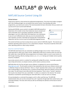 MATLAB Source Control Using Git - Datatool MATLAB training and