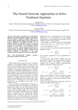 1The Neural-Network Approaches to Solve Nonlinear Equation