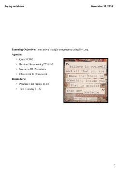 Learning Objective: I can prove triangle congruence using Hy Leg