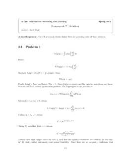 Homework 2: Solution 2.1 Problem 1