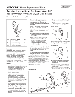 Service Instructions for Lever Arm Kit*