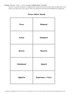 Picture Match Words Force Balanced Action Downward Gravity