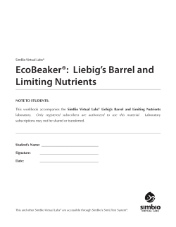 EcoBeaker&reg;: Liebig`s Barrel and Limiting Nutrients