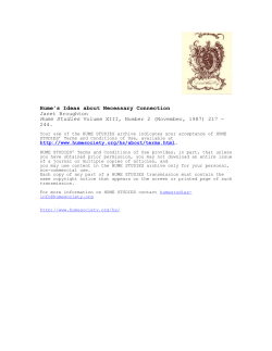 Hume`s Ideas about Necessary Connection