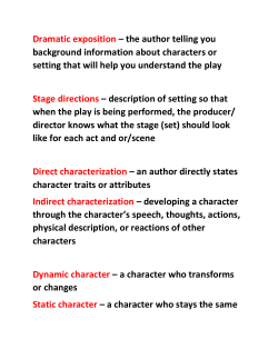 Dramatic exposition &ndash; the author telling you background information