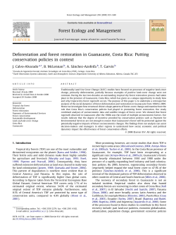 Deforestation and forest restoration in Guanacaste, Costa Rica