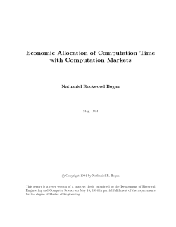 Economic Allocation of Computation Time with Computation Markets