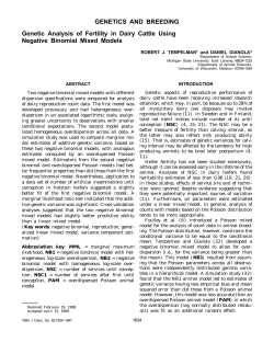 Genetic Analysis of Fertility in Dairy Cattle Using Negative Binomial