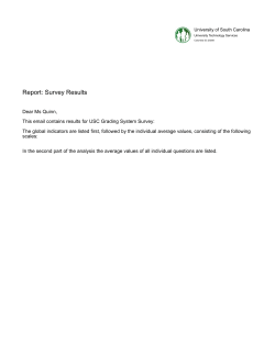USC Grading System Survey - University of South Carolina