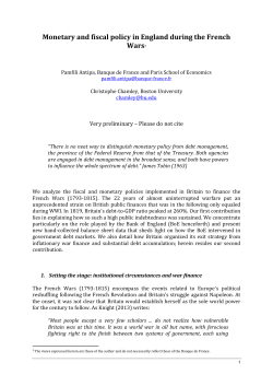 Monetary and fiscal policy in England during the French Wars1