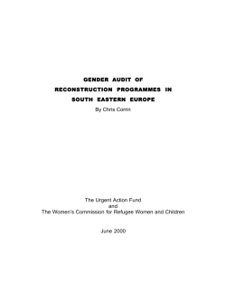 GENDER AUDIT OF RECONSTRUCTION PROGRAMMES IN