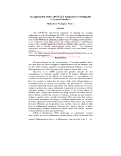 An Application of the APOS/ACE Approach in Teaching the Irrational